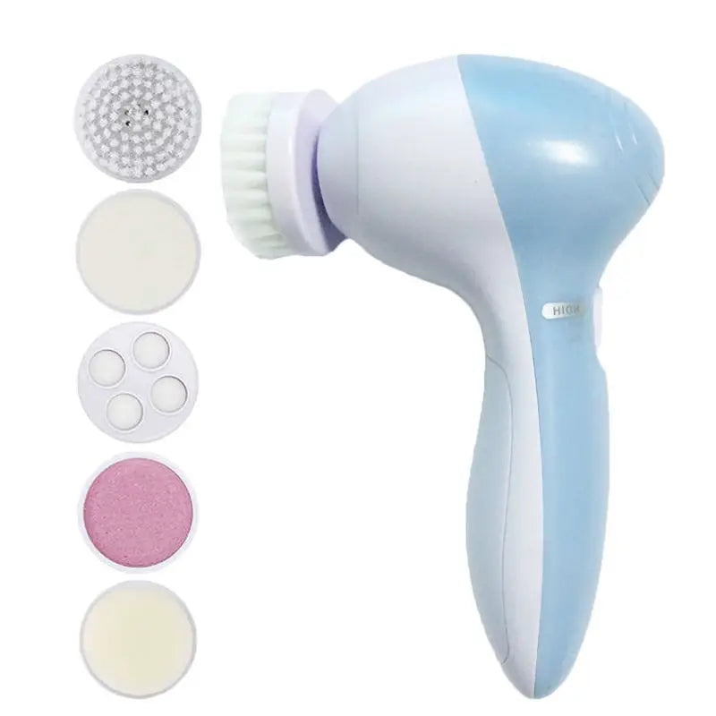 Electric 5 IN 1 Electric Facial Cleaner Brush Wash Machine Spa Skin Care Massage Blackhead Cleaning Facial Cleanser Tools