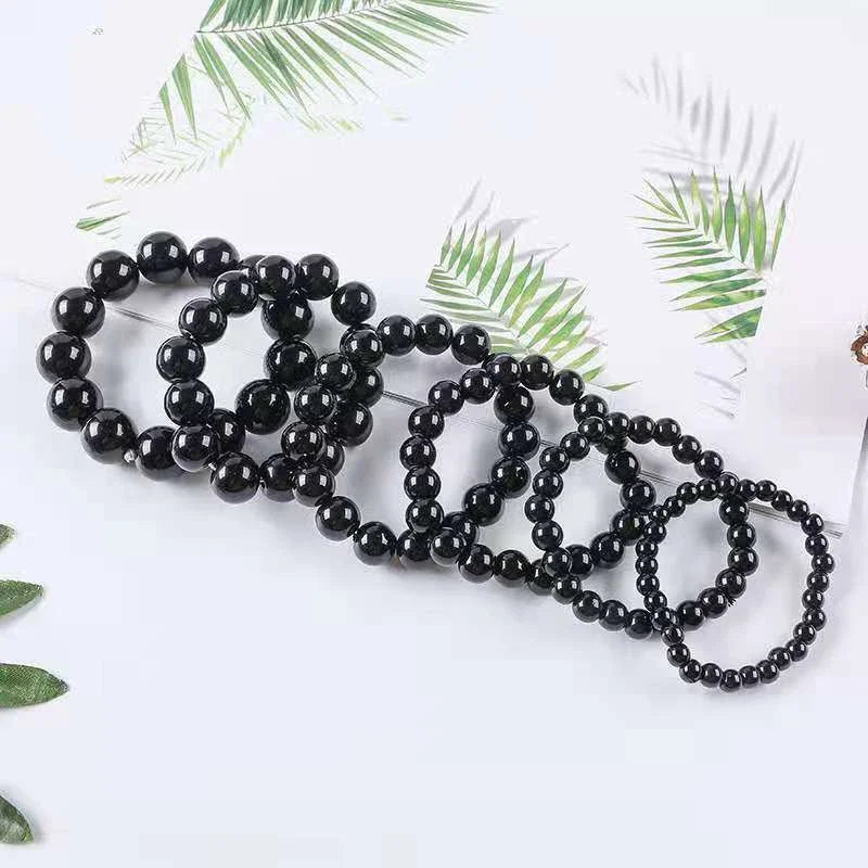 Black Obsidian Natural Stone Bracelet Fat Relief Promote Blood Circulation Anti Anxiety Weight Loss Bracelets Women Men Jewelry