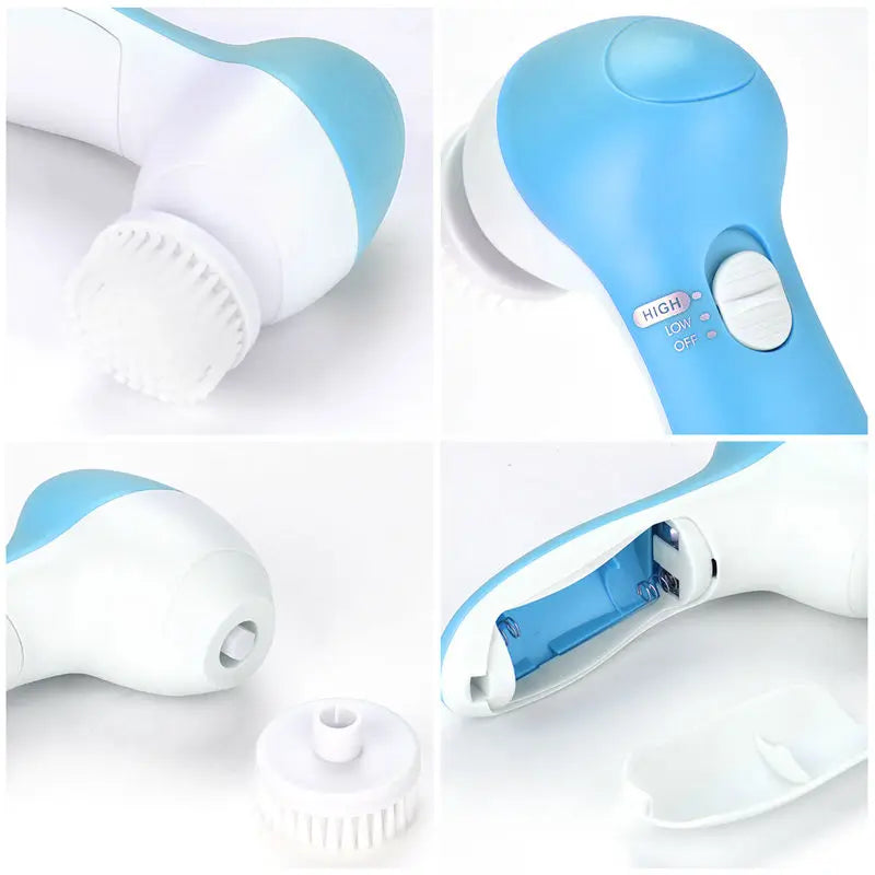 Electric 5 IN 1 Electric Facial Cleaner Brush Wash Machine Spa Skin Care Massage Blackhead Cleaning Facial Cleanser Tools