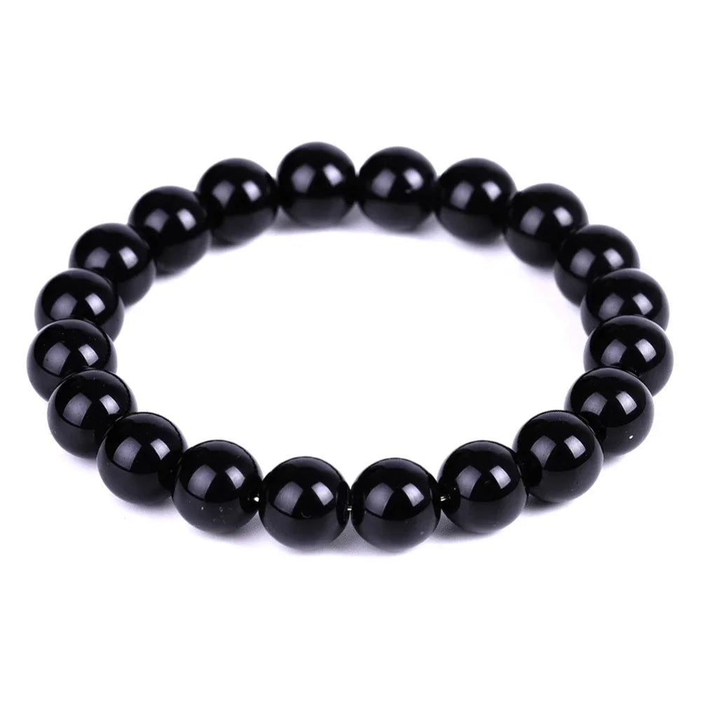Black Obsidian Natural Stone Bracelet Fat Relief Promote Blood Circulation Anti Anxiety Weight Loss Bracelets Women Men Jewelry