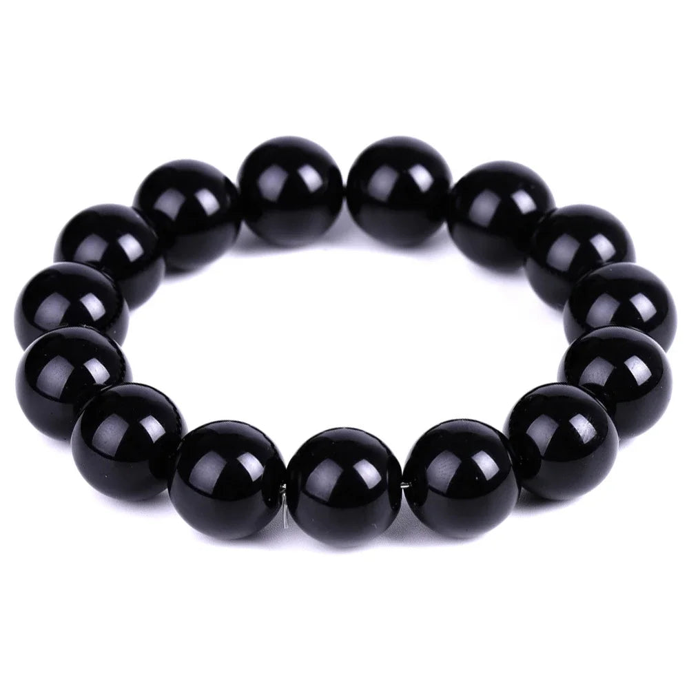 Black Obsidian Natural Stone Bracelet Fat Relief Promote Blood Circulation Anti Anxiety Weight Loss Bracelets Women Men Jewelry