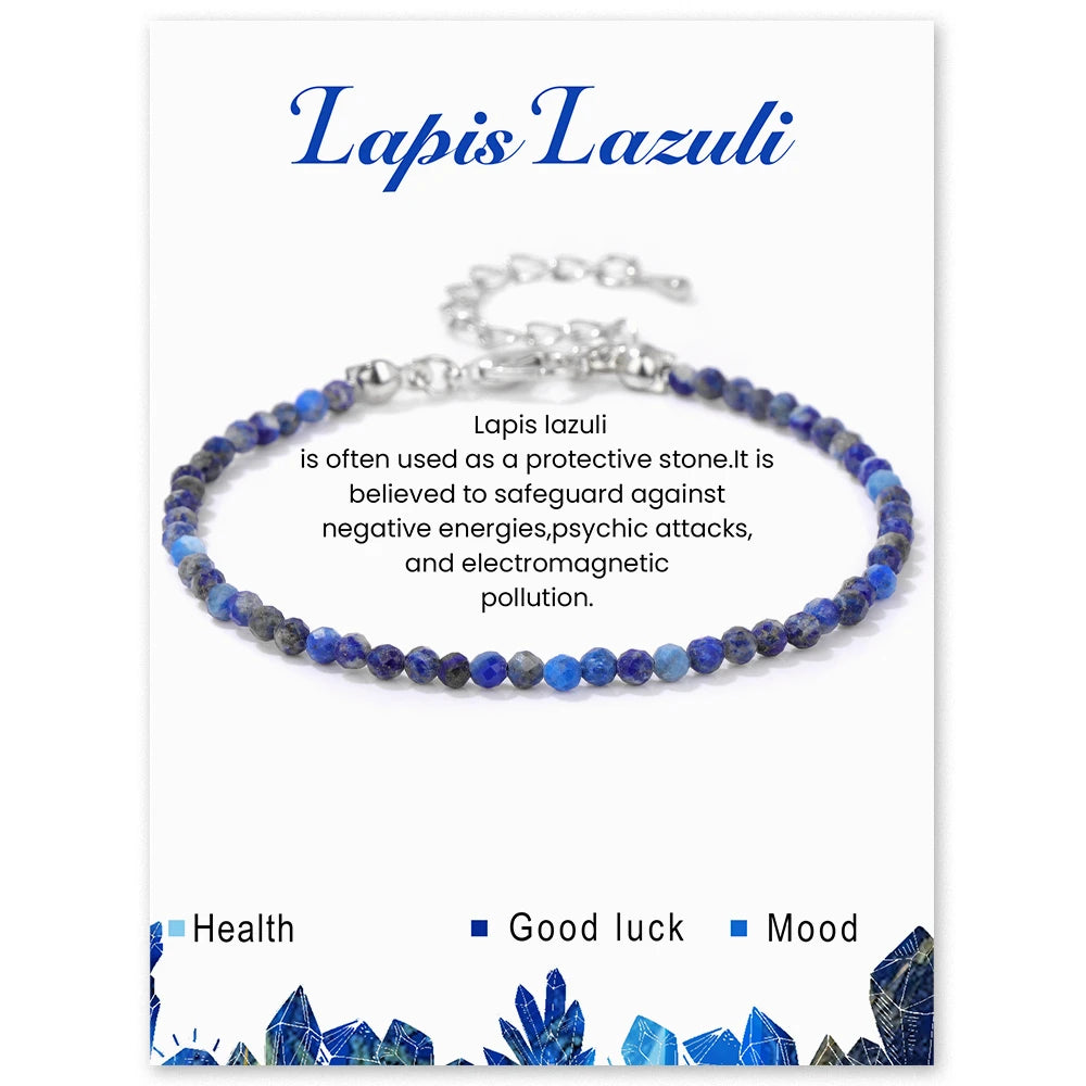 3mm Natural Stone Amethysts Beads Bracelets For Women Relieve Stress Calming Healing Quartzs Crystal Chain Bracelet Yoga Jewelry