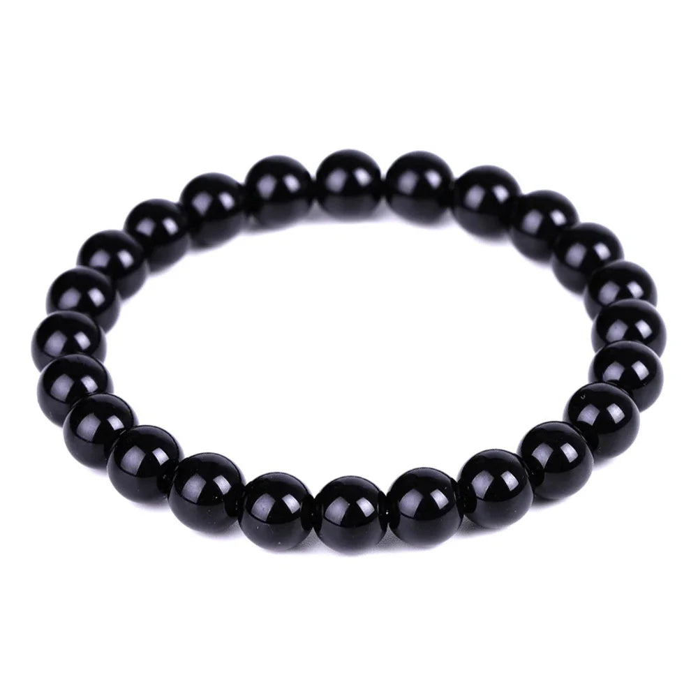 Black Obsidian Natural Stone Bracelet Fat Relief Promote Blood Circulation Anti Anxiety Weight Loss Bracelets Women Men Jewelry
