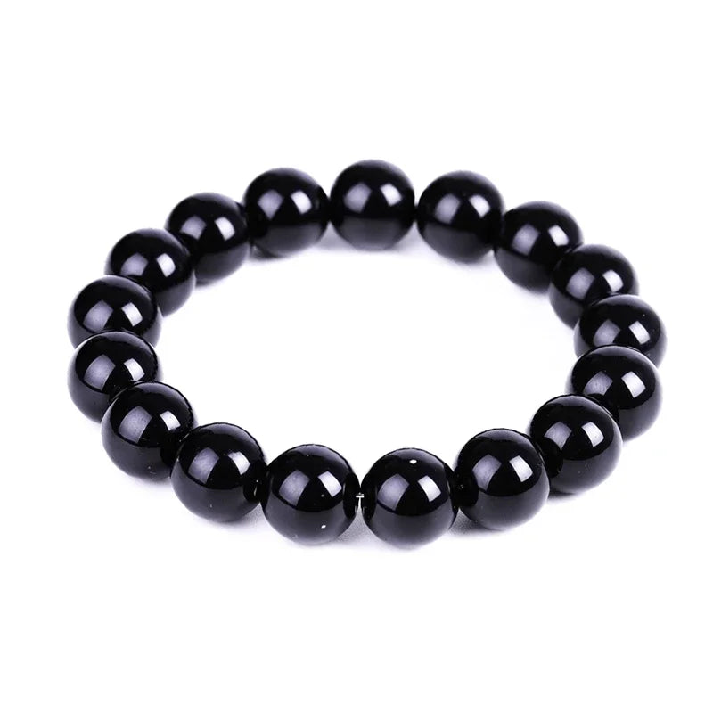 Black Obsidian Natural Stone Bracelet Fat Relief Promote Blood Circulation Anti Anxiety Weight Loss Bracelets Women Men Jewelry
