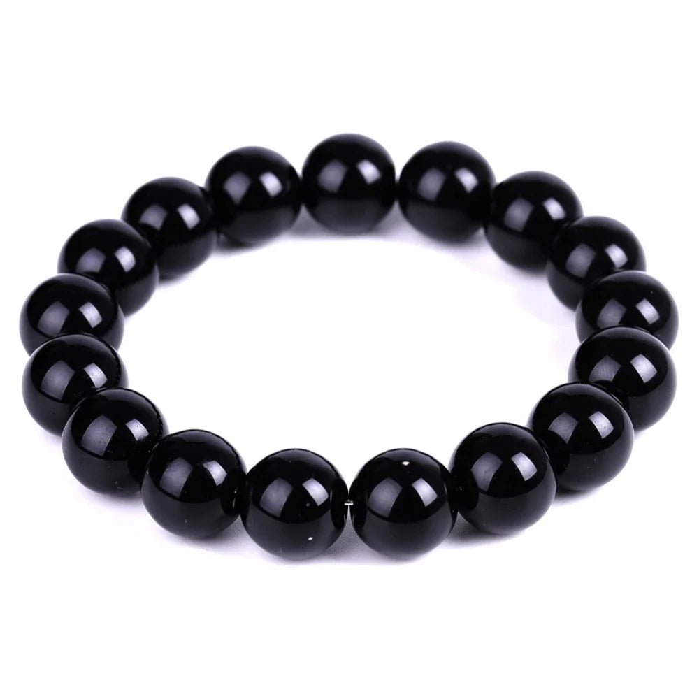 Black Obsidian Natural Stone Bracelet Fat Relief Promote Blood Circulation Anti Anxiety Weight Loss Bracelets Women Men Jewelry