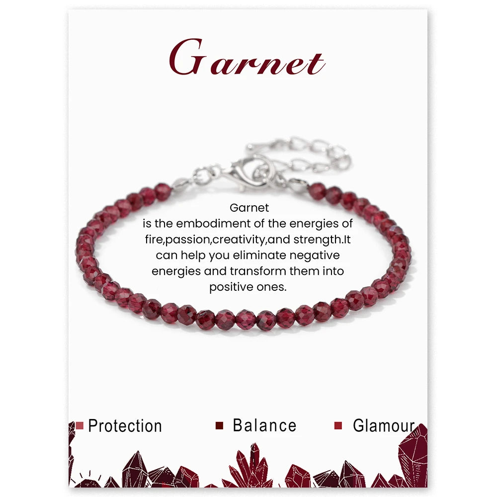 3mm Natural Stone Amethysts Beads Bracelets For Women Relieve Stress Calming Healing Quartzs Crystal Chain Bracelet Yoga Jewelry