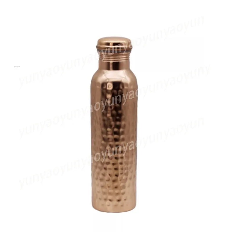 Pure Copper Handmade Water Bottle Metal Canteen Vessel for Yoga Outdoor Sports